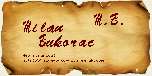 Milan Bukorac vizit kartica